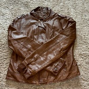 Aeropostale faux brown Leather Jacket